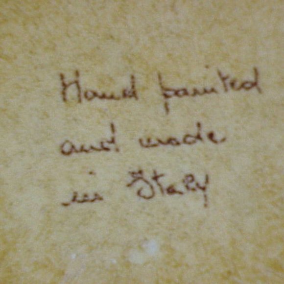 VTG set of handpainted in Italy Square Serving Fruit Wine & Cheese plates 8.5" - Picture 4 of 6